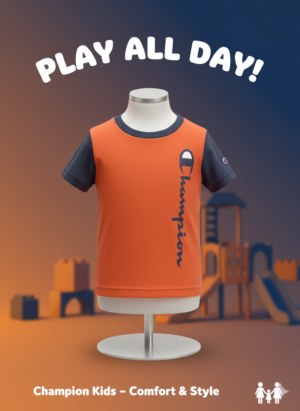 Champion Kids Orange Logo T-Shirt