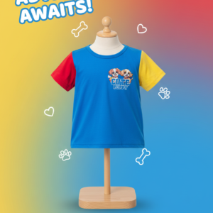 Cute Puppy Color-Block Short Sleeve T-Shirt