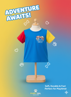 Cute Puppy Color-Block Short Sleeve T-Shirt