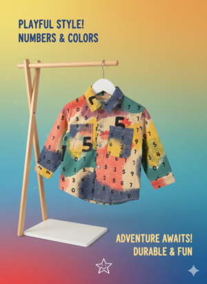 Toddler Numbers & Colors Learning Button-Up Shirt