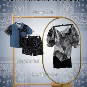 Mommy & Me Matching Outfit – Chic Black Pattern Set