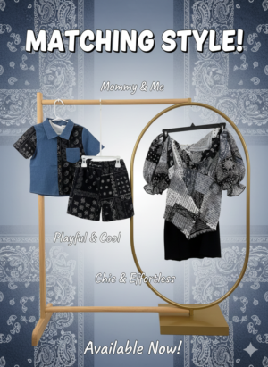 Mommy & Me Matching Outfit – Chic Black Pattern Set