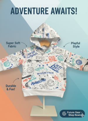 Kids Graffiti Print Hoodie – Soft & Play-Ready