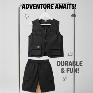 Kids Adventure Utility Vest & Cargo Shorts Set