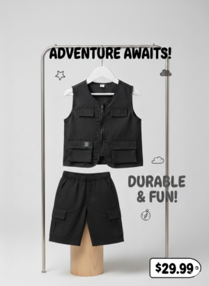 Kids Adventure Utility Vest & Cargo Shorts Set