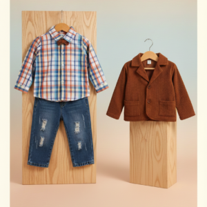 Kids Classic Shirt, Denim & Jacket Outfit Set