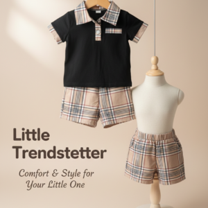 Kids Trendsetter Polo Shirt & Check Shorts Set