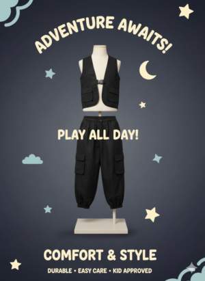 Kids Utility Vest & Cargo Pants Outfit Set