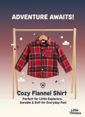 Kids Cozy Red Plaid Flannel Shirt