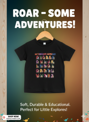 Kids Dinosaur Alphabet Graphic T-Shirt