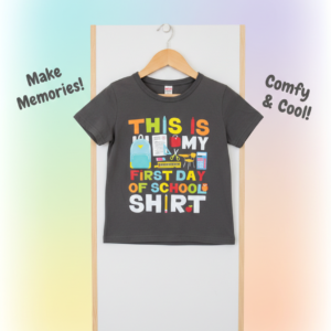 Kids “This Is My First Day of School” Graphic T-Shirt