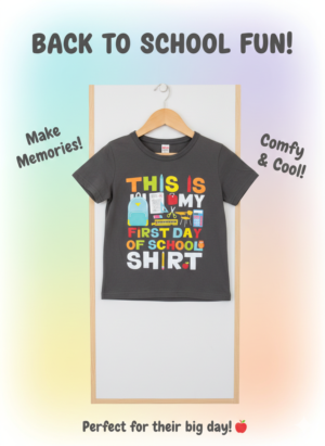 Kids “This Is My First Day of School” Graphic T-Shirt