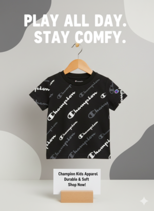 Champion Kids All-Over Print T-Shirt – Soft, Durable Everyday Tee