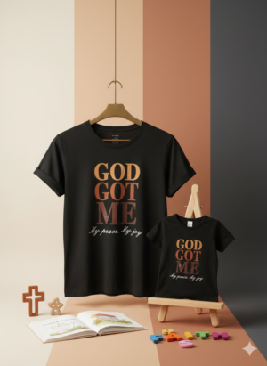 Matching Parent & Child Christian T-Shirt Set – “God Got Me” (Unisex)