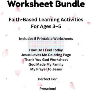 Christian Preschool Kids Worksheet Bundle
