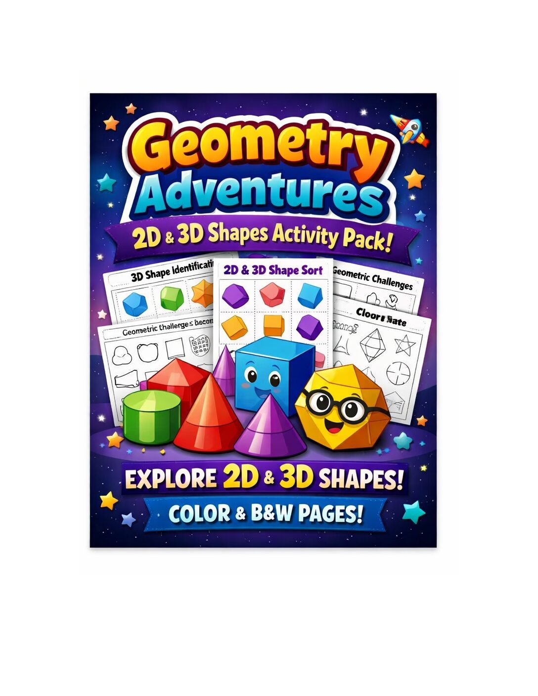 Geometry Adventures: 2D & 3D Shapes Bundle