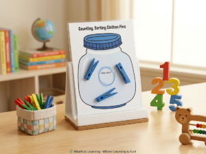 Counting & Sorting Color Jar Set – Hands-On Fine Motor Learning Activity (5 Color Set)