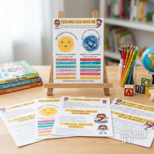 Feelings God Gave Me – Bible-Based Emotions Matching Activity (Parent & Teacher Guided Set)