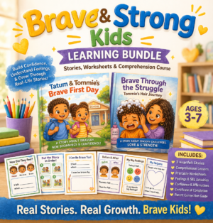 Brave & Strong Kids Learning Bundle: Stories, Worksheets & Comprehension Course