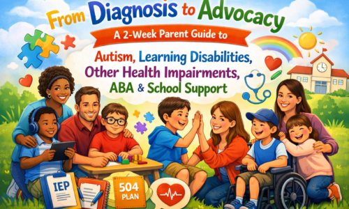 From Diagnosis to Advocacy: A 2 week Parent Guide to Autism, ABA, Learning Disabilities & Other Health Impairments & School Support